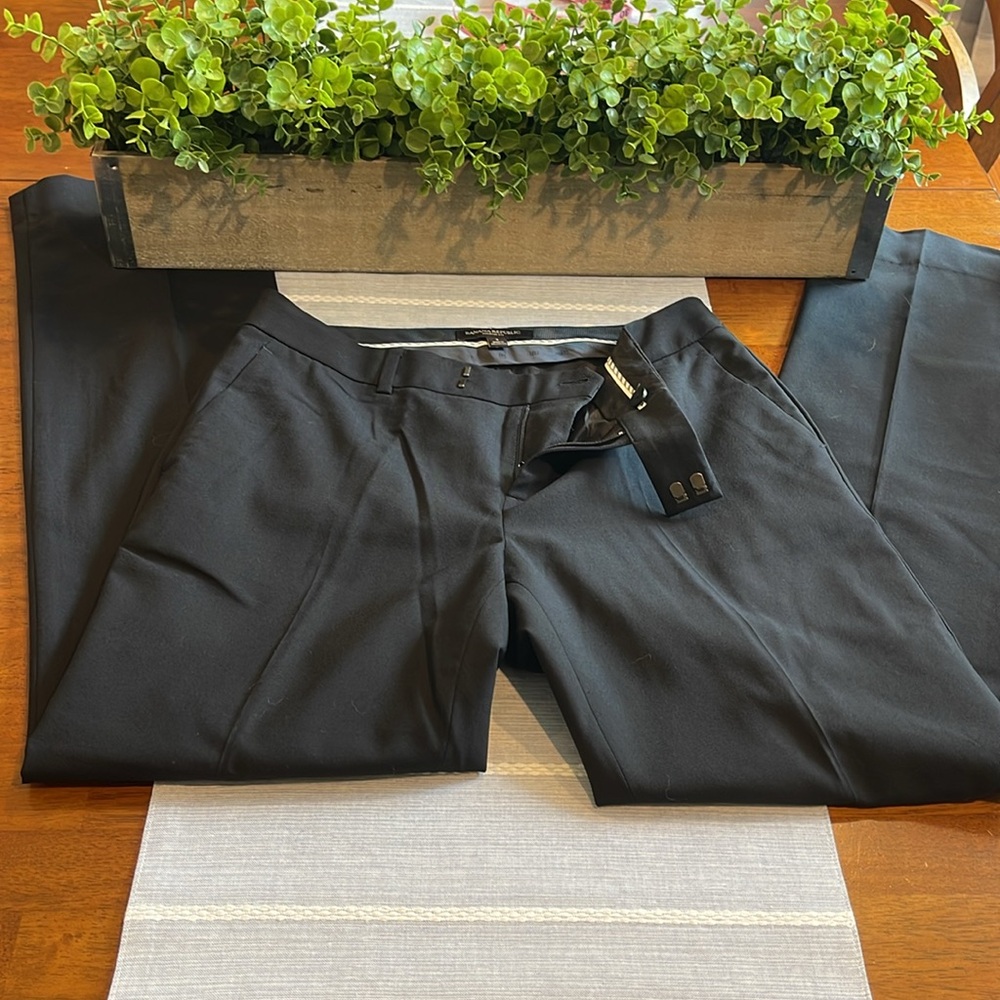 Banana Republic martin fit black lined trousers size 2